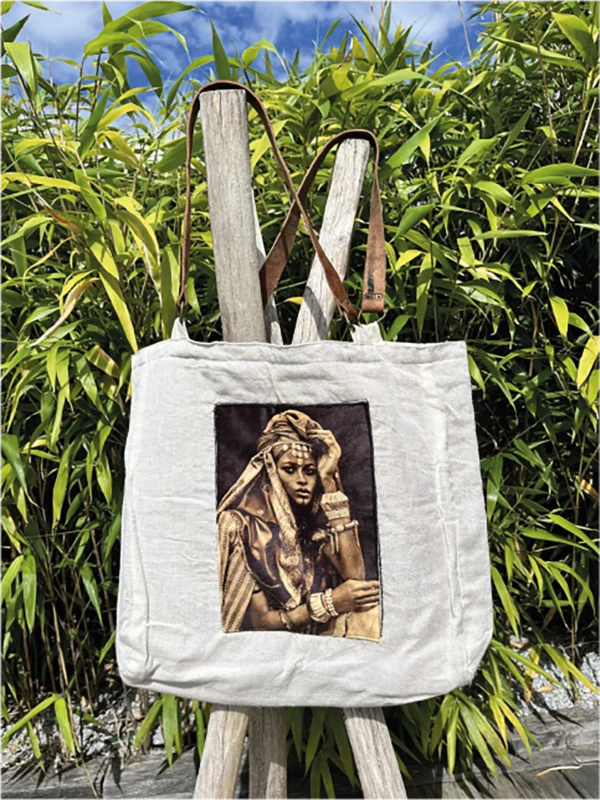 Sac Visage Femmes Berbère bijoux & épi en lin – Image 2