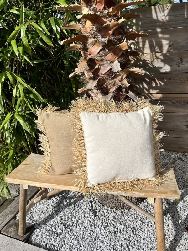 Housse de coussin toile de jute naturelle